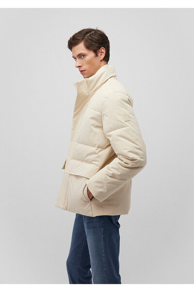 Mavi Stand Collar Beige Puffer Jacket 0110454 -70068