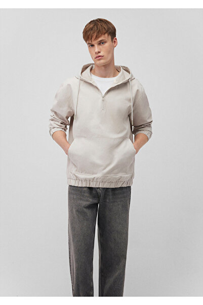 Mavi Kapüşonlu Bej Sweatshirt 0210709-70134