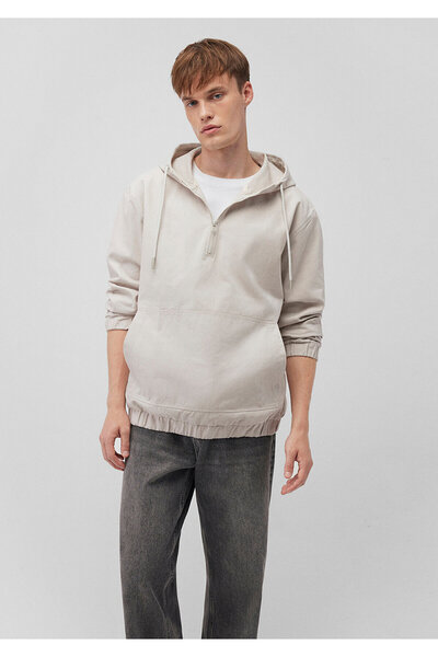 Mavi Kapüşonlu Bej Sweatshirt 0210709-70134