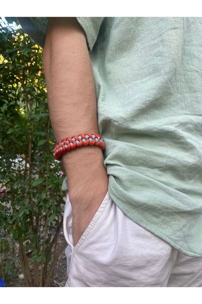 My Strape سوار باراكورد 18 سم برتقالي-رمادي على شكل سمكة قرش