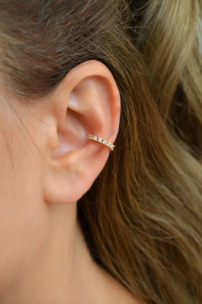 Sacce Scarves&Accessories Sıkıştırmalı Kıkırdak Küpesi Taşlı Model Earcuff