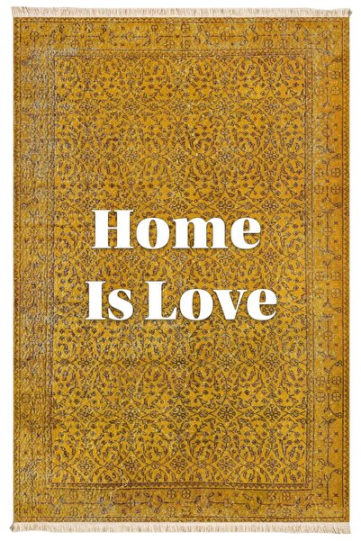 Markaev Home is Love Sarı Vintage Kilim Dokuma Taban Halı 318 YNG