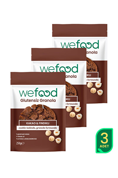 Wefood Glutensiz Granola Kakao & Fındıklı 250 gr 3'lü