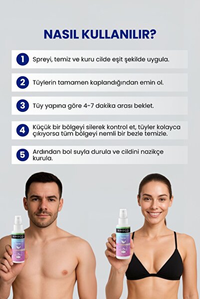 wasco Unisex Tüy Dökücü Sprey 100 ml