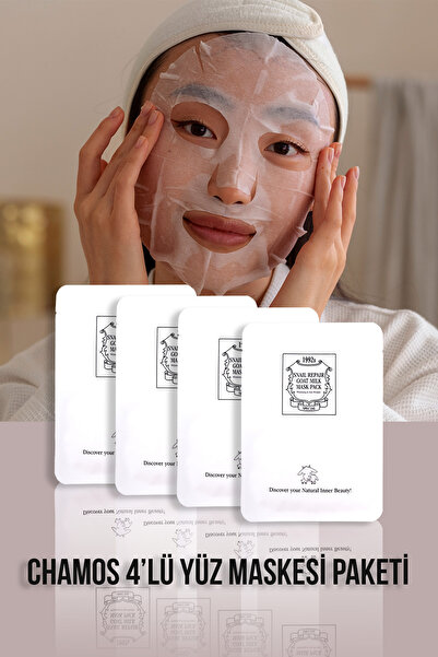 Chamos 4'lü Salyangoz ve Keçi Sütü Yüz Maskesi Seti