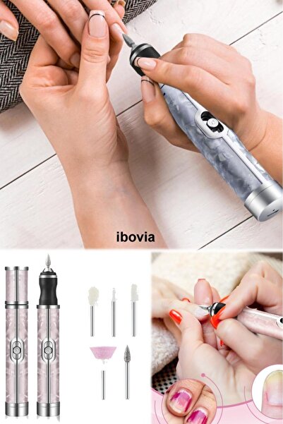 İBOVİA Kablosuz Şarjlı 4 Hızlı 12 Parça Tırnak Törpü Manikür Pedikür Seti (3’lü Kaş-Yüz Usturası Hediye)