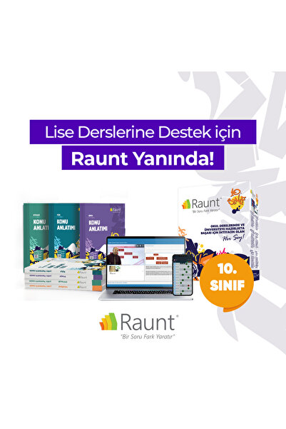Raunt 10. Sınıf Yeni Müfredat Uyumlu Ders Destek Seti | Yapay Zeka Destekli, Deneme ve Koçluk Dahil