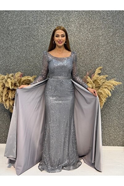 E&A Eren Abiye UZUN KOLLU PELERİNLİ BALIK ABİYE