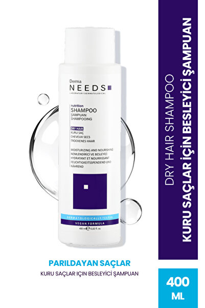 Derma Needs Yıpranmış ve Kuru Saçlar için Şampuan 400ml| Besleyici | Biotinli, B5 Vitaminli, Protein |Sülfatsız