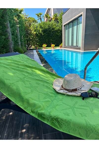 Tropikhome Hızlı Kuruyan Plaj Havlusu %100 Pamuk Deniz Yıldızı Baskılı Plaj H...