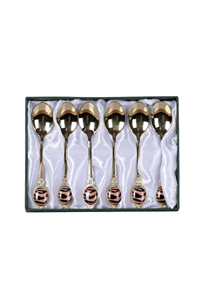 Lucky Art Luckyart Juliet Stainless Steel Porcelain Set of 6 Tea Spoons