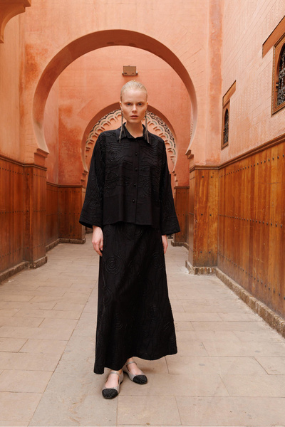 Ghisa Beaded Detailed Suit Black