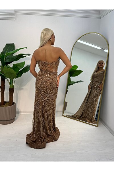 E&A Eren Abiye BONCUK SERPME İŞLEMELİ BALIK ABİYE