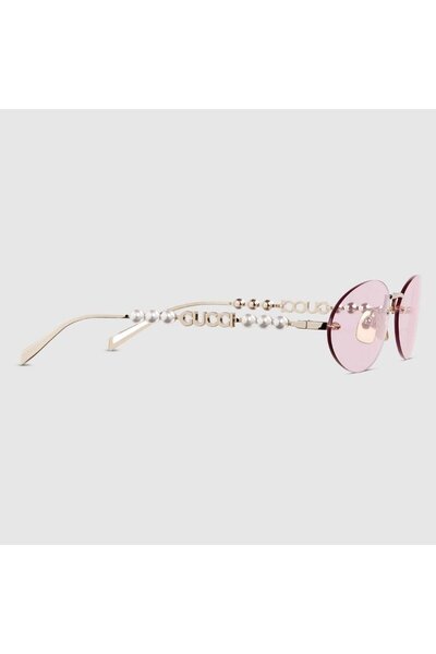 Gucci Oval Women's Sunglasses Gg1922S 004 62-17, Pink Glass