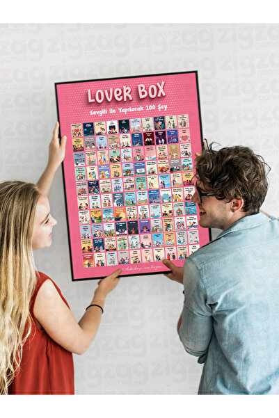 Zigzag Lover Box | Sevgiliyle Yapılacak 100 Eğlenceli Aktivite | Kazı Kazan Poster