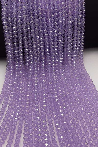 Ralp Moda LİLA 8 MM KRİSTAL CAM BONCUK TAKI VE ÇANTA YAPIMI İÇİN 3 DİZİ TOPLA...