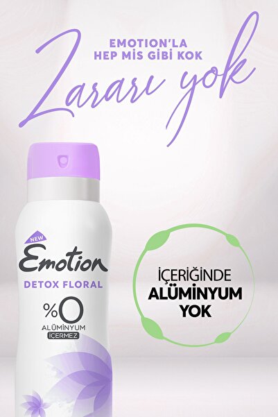 Emotion Detox Floral Kadın Alüminyumsuz Vegan Deodorant 5x150 Ml Hızlı Kurur, Leke Bırakmaz