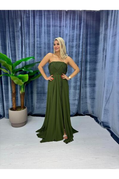 E&A Eren Abiye STRAPLEZ KLOŞ ELBİSE