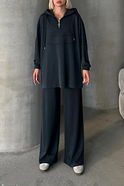 Olcay Prémium szövet kapucnis és Stone Peas melegítőnadrág szett - SMOKE 7984-TK