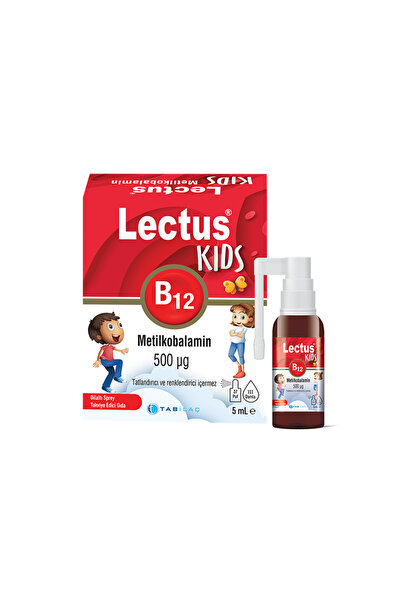 lectus B12 Metilkobalamin Dilaltı Sprey 500 Mcg 5 Ml'lik Şişe