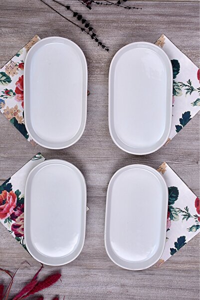 Golden Kitchen طقم أطباق تقديم سيراميك من سلسلة كوتاهيا، 4 قطع، مقاس 25 × 14 سم