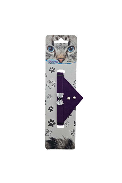 Jooys Corduroy Bell Scarfed Cat Neck Collar Purple