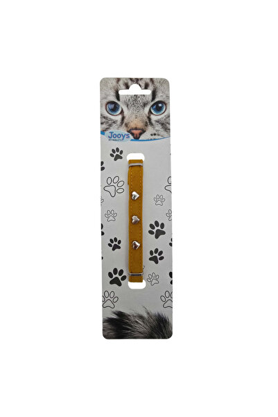 Jooys Velvet Bell Heart Cat Collar Mustard
