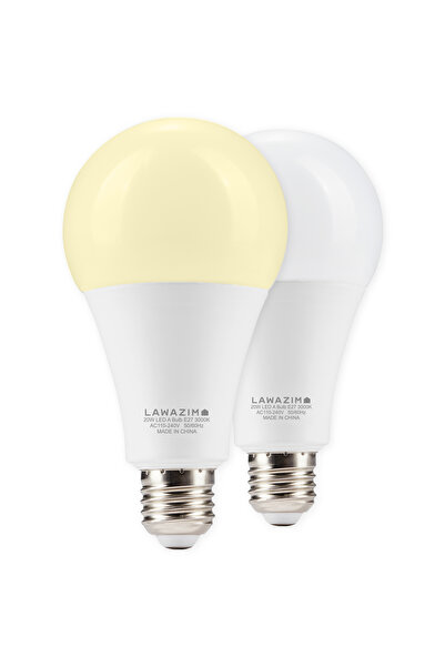 Lawazim 20W LED Bulb A80 E27 2 Pack - Warm White 3000K - 1600 Lumens, 105W Equivalent, Non-Dimmable