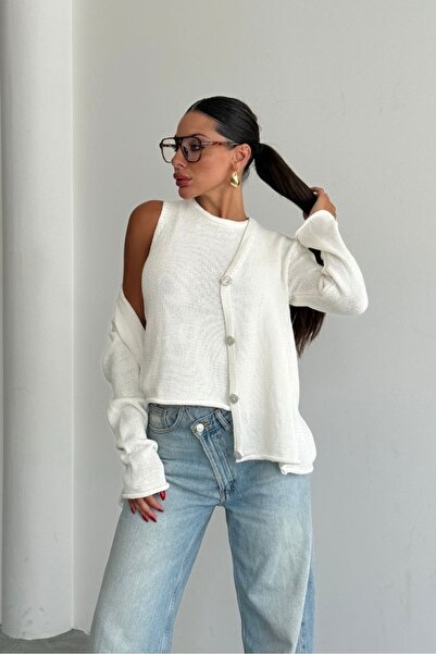 Noi Belis Regular Fit 2-Piece Blouse-Cardigan Knitwear Set Aw25Hi0005