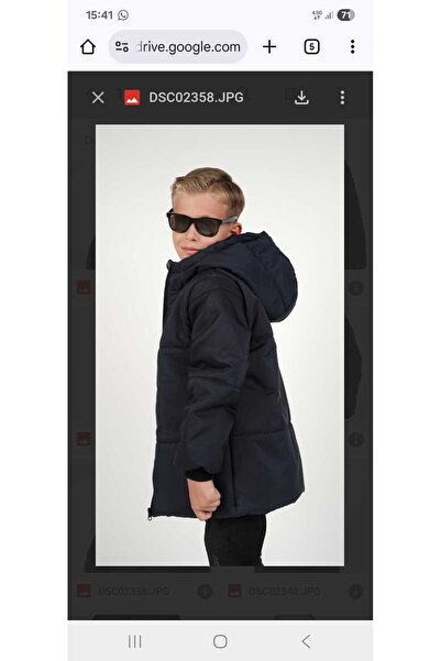 DUBLİNO KİDS Dark Blue Boy's Water and Windproof Hooded Coat with Wersoft Inside