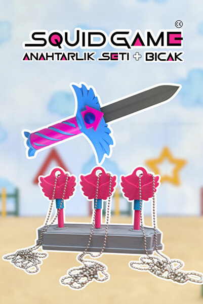 4koma Squid Game 3.sezon - Bıçak Figürü - Anahtarlık Seti - Zincirli Tasarım