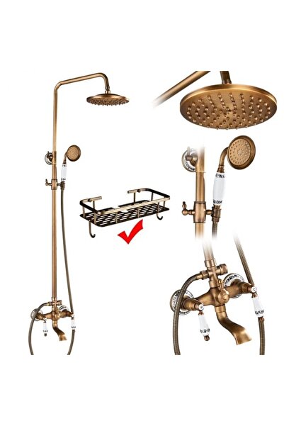 Trendy's Coloana de dus TRENDY'S, bronz antichizat, broderie ceramica