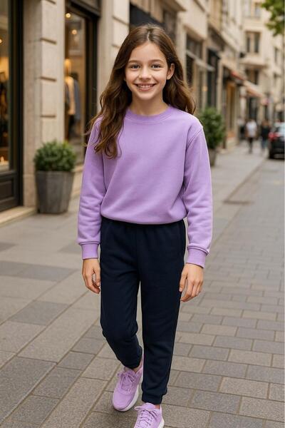 Cloise Unisex Çocuk Lastik Paça Şardonlu Lacivert Eşofman Alt