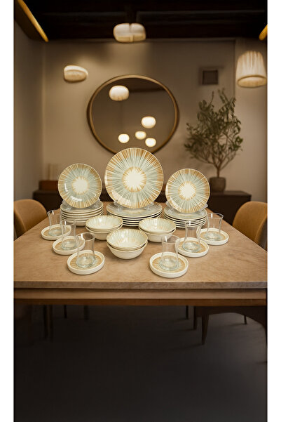 ozo طقم عشاء فاخر من البورسلين التركي، ٣٦ قطعة، يكفي ٦ أشخاص