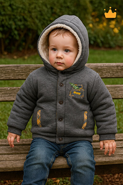 Babyhola Velsoft Lined Girls and Boy Fleece Παλτό 13407