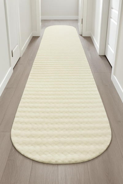 Frt Export FRT Oval Dekoratif Bubble Tüylü Yumuşak Peluş Kaymaz Yıkanabilir S...