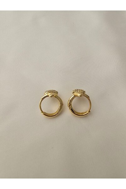 Zivazer Store Çelik kararmaz xuping 14 ayar altın renginde minik kalpli halka küpe