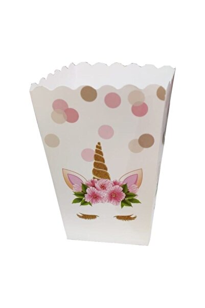 Deniz Party Store Unicorn Karton Popcorn Mısır Cips Kutusu 8 Adet