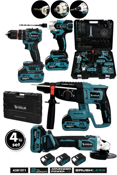 ASSUR PLUS ASSUR 21v Darbeli Kömürsüz Kırıcı Delici Hilti & Taşlama & Matkap ...