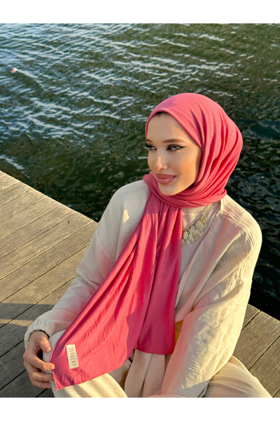 shalby Şal din bumbac pieptănat Hijab roz