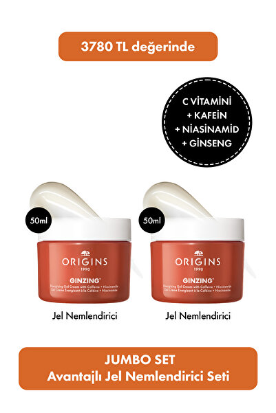 Origins Ginzing™ Avantajlı 2'li Nemlendirci Seti: C Vitamini Ve Niasinamid Içeren Jel Nemlendirici 2x50 Ml