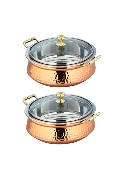Bin Shihoun Ben Shihon, 2 high-quality hammered copper serving pots, 6 inches
