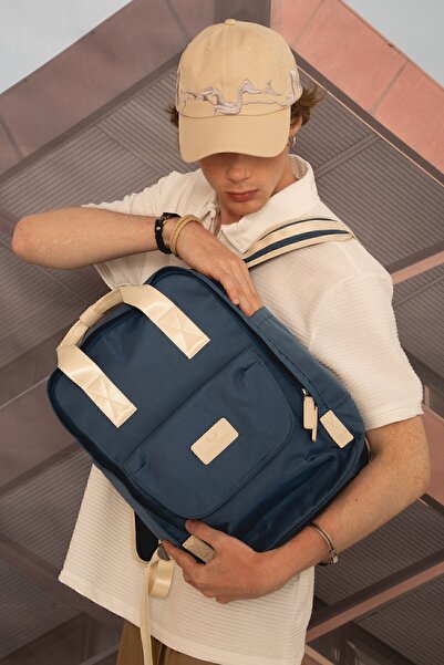 Nordbron Su Geçirmez Kumaş Unisex Indıgo Sırt Çantası Ayarlanabilir Omuz Ve E...