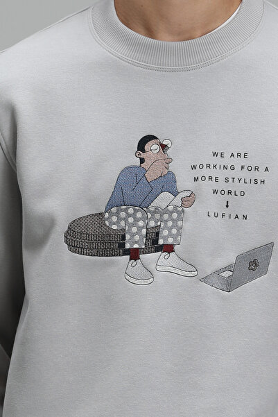 Lufian Donovan Erkek Sweatshirt Açık Gri