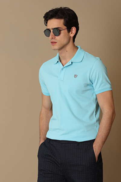 Lufian Ανδρικό αθλητικό μπλουζάκι με λαιμόκοψη Laon Aqua