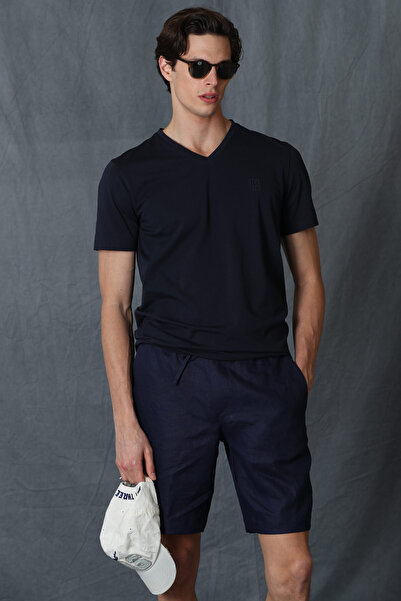 Lufian Μπλουζάκι Tuna Modern Graphic Navy Blue