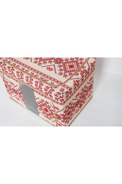 Flippy Flippy Foldable Storage Box, 100L, Cotton/Linen, 60X42X40cm, Traditional Pattern Model 2