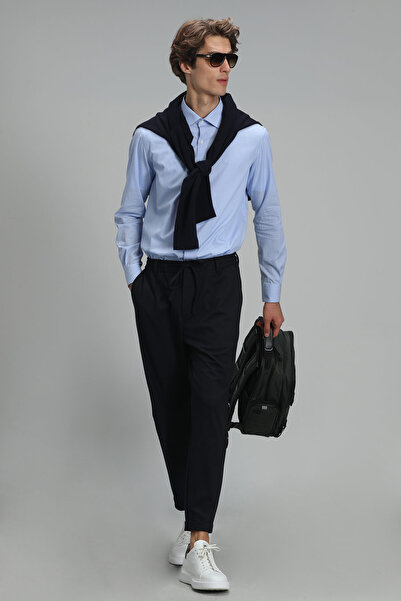 Lufian Fore Ανδρικό πουκάμισο Basic Slim Fit Blue