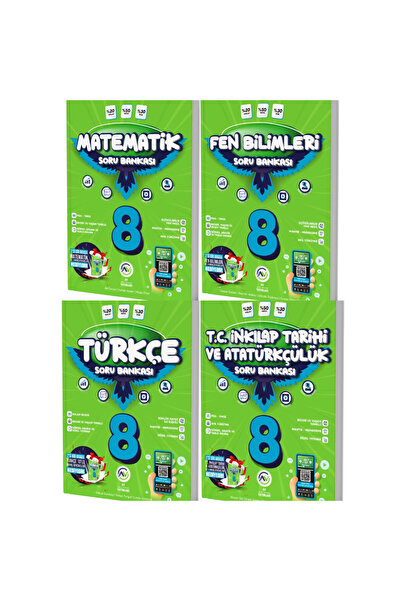 AV YAYINLARI 8. Sınıf Türkçe Matematik Ve Fen Inkılap Tarihi Soru Bankası 4'l...