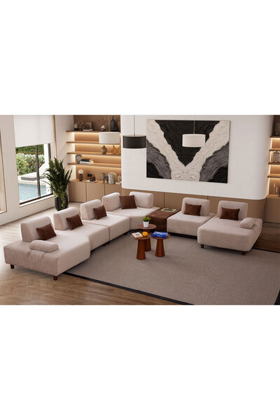 Yakamoz home Agon Modern Modüler Mekanizmalı Köşe Koltuk Takımı